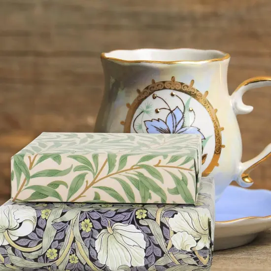 12 Sheets William Morris Floral Wrapping Paper -Not Roll- Greenery Gift Wrap Paper Folded Flat Art Paper for DIY Crafts Wedding Birthday Baby Shower, 19.7 x 27.6 Inch {4}