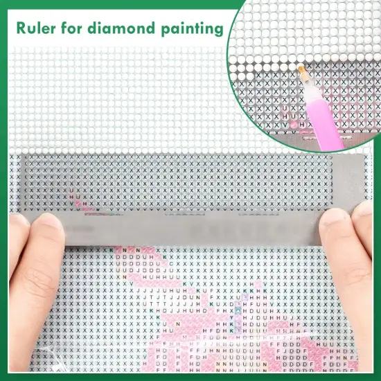 Diamond Drawing Ruler Mesh Grid Diamond Drawing Tool Stainless Steel Ruler with 520 Blank Grids for Round Full Drill & Partial Drill DIY Art Crafts {4}