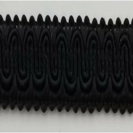 1/2" Scroll Braid Gimp w/ Backing - 12 Continuous Yards - Many Color Options! Black {1}