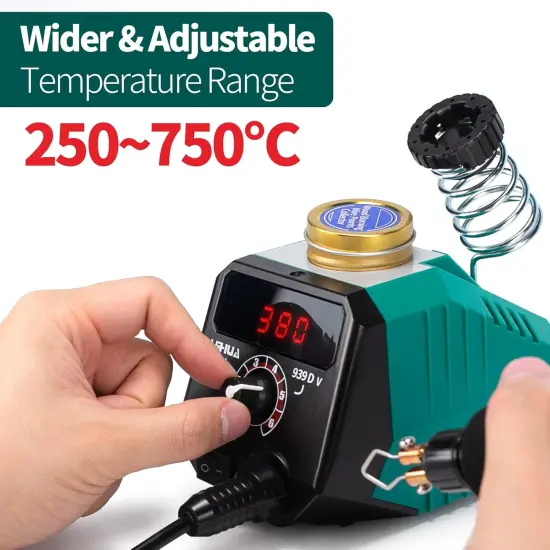 939D-V Wood Burning Kit with Digital Display with 20 Wire Nibs, Detachable Wood Burning Pen, 2 Wood Pieces, Tweezers Used as Wood Burning Tool {2}