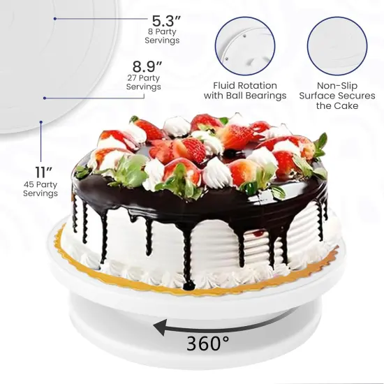 540PCS Cake Decorating Kit - Baking Supplies with 4 Springform Pans, Rotating Turntable, Decorating Tools, Cake Baking Supplies Set for Beginners {4}