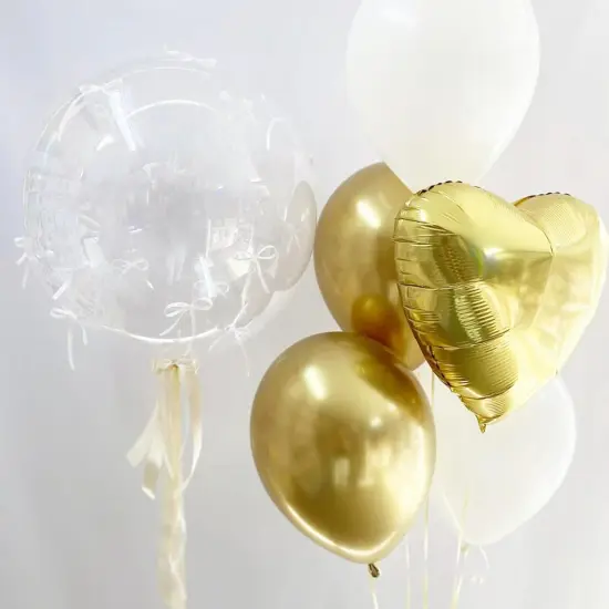 Gold White Heart Balloons,12Pcs 18 Inch Metallic Gold Cream Foil Mylar Love Heart Shaped Balloons for Birthday Party Wedding Engagement Anniversary Graduation Baby Shower Valentines Day Decorations {5}