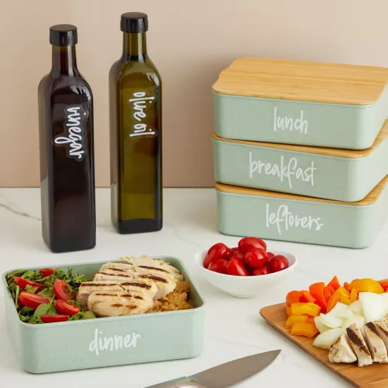 Talented Kitchen 158 Pantry and Refrigerator Labels for Glass Kitchen Containers - Preprinted White Script on Clear Stickers for Fridge, Freezer, Pantry Organization (Water Resistant) {4}