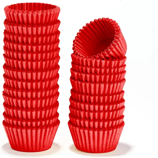 Mini Cupcake Liners 1 Inch Paper Cupcake Wrappers Baking Cups Small Muffin Liners 1000 Pieces Dessert Wrappers for Christmas Festival, Wine Red {1}