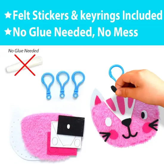 My First Sewing Animal Summer for Kids, Beginner Art & Craft, 5 Easy Activities Stuffed Animal Dolls, Keyring Charms, Instructions & Felt Materials for Learn to Sew, Embroidery {3}