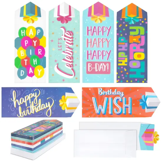 36 Pack Bulk Happy Birthday Money Envelopes for Cash Gifts, Coins, Checks (4 x 7 In) Multicolor {1}