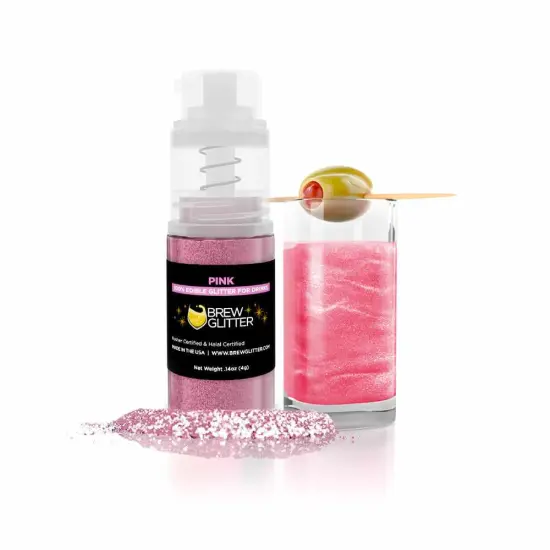 Brew Glitter - Pink Edible Drink Glitter (4g, Mini Spray Pump) for Beer, Cocktails and Beverages {1}