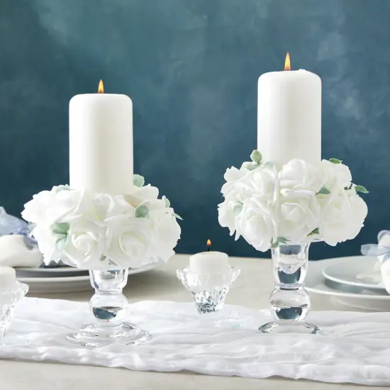 Bright Creations 200 Pack White Flower Heads, 2 Inch Stemless Fake Foam Roses for Wall Decorations, Wedding Receptions, Faux Bouquets, Table Scatter, DIY Crafting Projects {5}