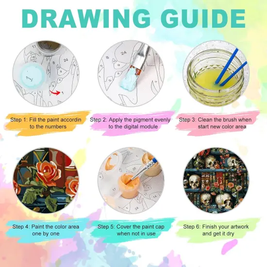 Bookshelf Paint by Numbers Kit - 16x16 Inch {4}