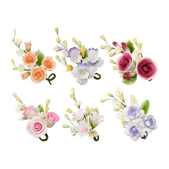 Multi-Color Spray Assortment Gum Paste Sprays Bright Pink Roses {2}