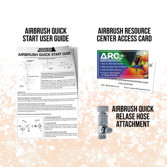 Cool Runner II Dual Fan Air Compressor System Kit with a G444 Fine Detail Control Gravity Feed Dual-Action Airbrush Set with 0.2, 0.3, 0.5 mm Tips {6}