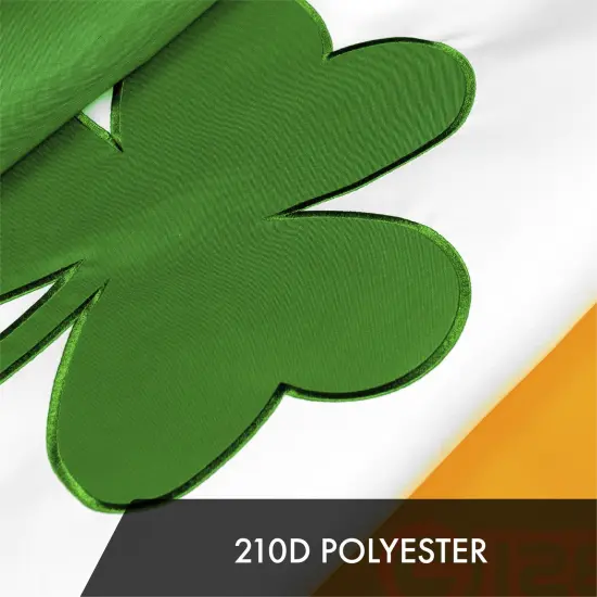 G128 3 Pack: Ireland Irish Shamrock Flag | 4x6 Ft | ToughWeave Series Embroidered 300D Polyester | Embroidered Design, Indoor/Outdoor, Brass Grommets {4}