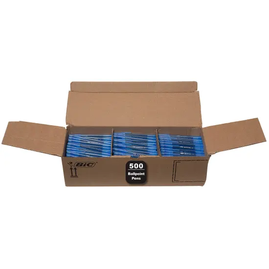 BIC Round Stic Xtra Life Blue Ballpoint Pens, Medium Point (1.0mm), 500-Count Pack of Bulk Pens, Flexible Round Barrel for Comfortable Writing, No. 1 Selling Ballpoint Pens {2}