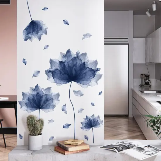 Huge Flower Petal Wall Decals Living Room Floral Wall Stickers Removable Peel and Stick Waterproof Wall Art Decor Stickers for Bedroom Bathroom Office {1}