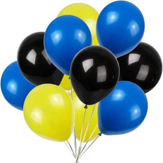 Yellow Blue Black Balloons,100 Pack 12 Inch Latex Balloons {1}