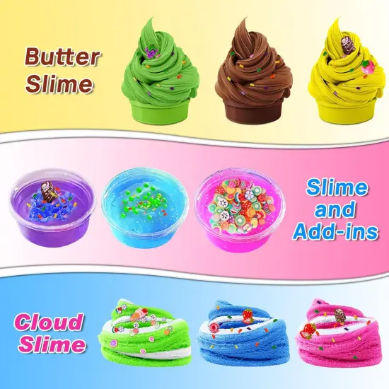 Ice Cream DIY Slime Kit, Confetti Slime Making Kit for Girls, Butter, Foam, Cloud Slime with Add-ins, Foam Balls, Charms, Party Favors Gift Toys for Kids 6-12 {4}