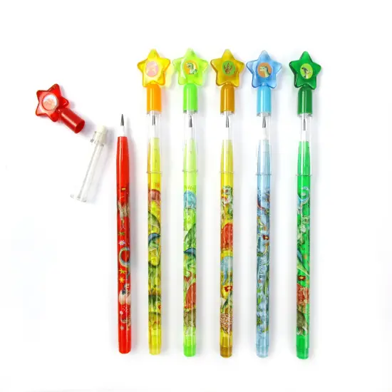 Jurassic Stackable Multi Point Pencils - Set of 6 {3}