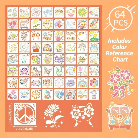 Hippie Style Stencils - 3 Inch {5}