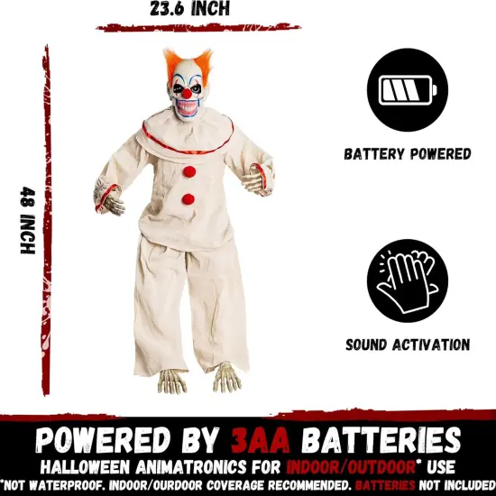 Halloween Animatronic Sitting Clown {3}