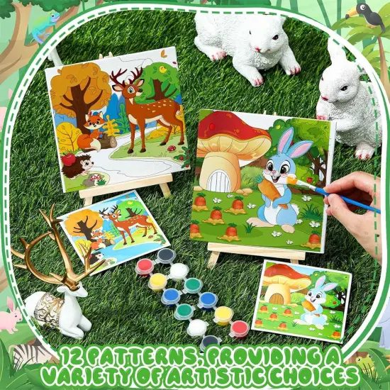 24 Pack 216 Piece Pre Drawn Canvas to Paint Kits for Kid Adult {5}
