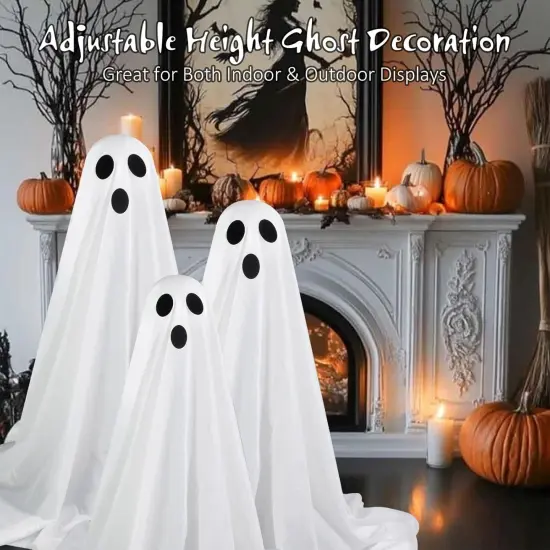 2 Pack Spooky Ghost with Witch Hat,Halloween Decorations Outdoor Indoor {2}