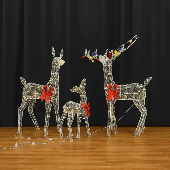 PVC Iridescent Stripes Deer Set of 3 - 52, 46, and 29 Inches Decor {4}