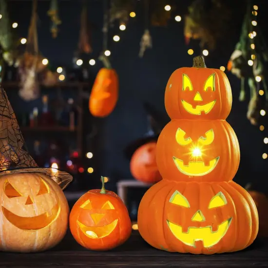 Halloween Pumpkin Lantern Decoration with LED Bulbs Lights {2}