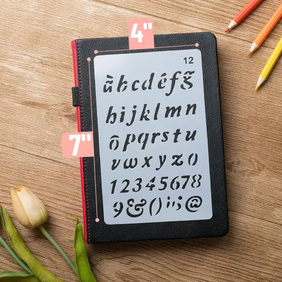 12 Pack Letter Stencils - 4 x 7 Inch {4}