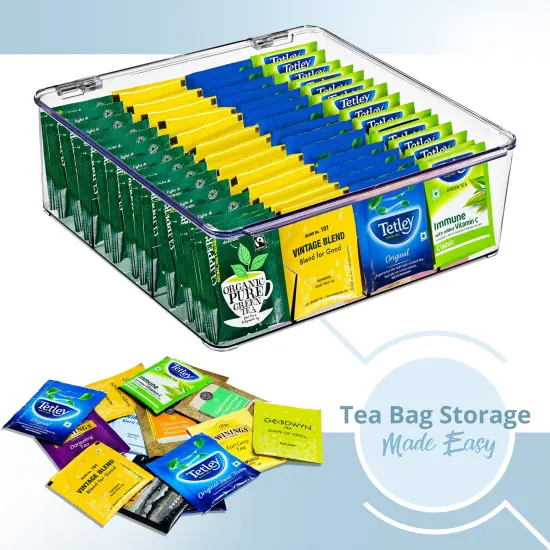 Sorbus Tea Bag Organizer, Stackable Tea Bag Storage Organizer with 12 Compartments and Hinged Lid {5}