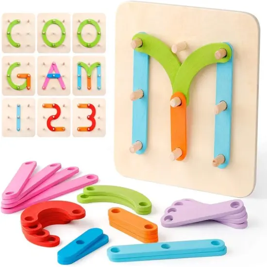 Wooden Letter Number Construction Puzzle {1}