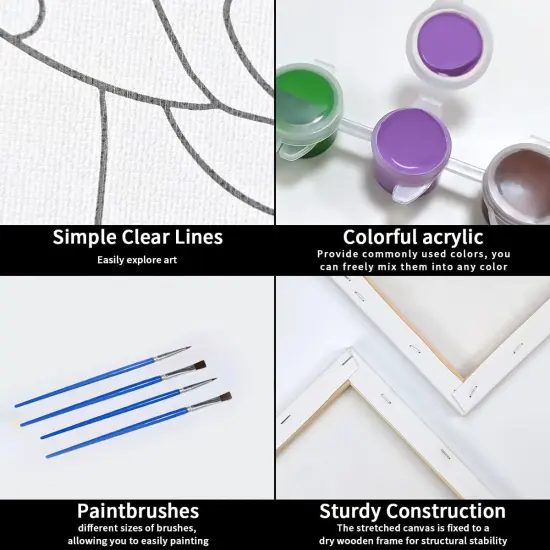 2 Pack Sip and Paint Kit - Date Night Pre Drawn Canvas (8x12) {3}