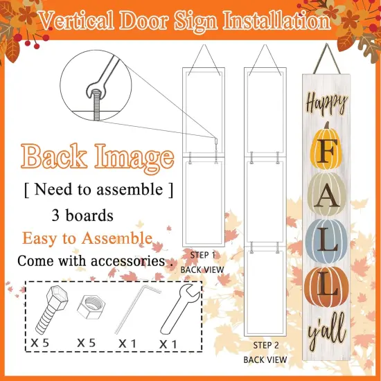 Happy Fall Y'all Porch Sign (	White) {2}