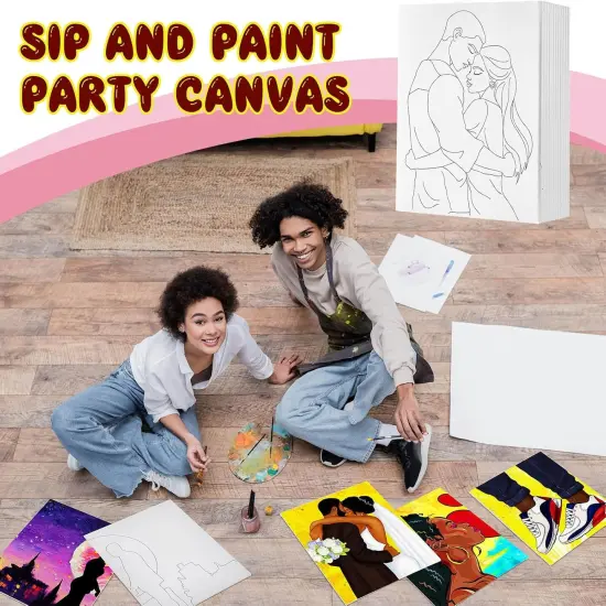 12 Pcs Valentine Gift Pre Drawn Canvas - 8 x 10 Inch (Couple) {5}