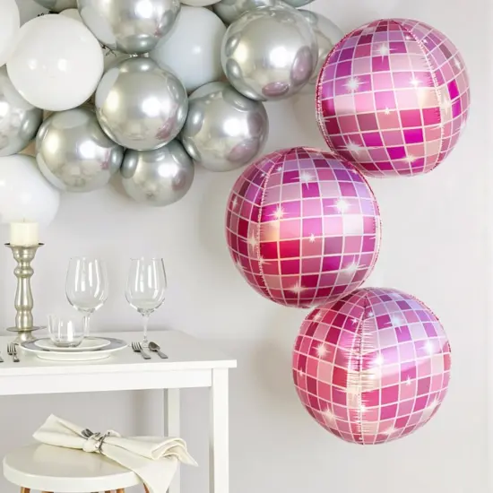 Pink Disco Ball Balloons Cowgirl Birthday Party Decorations((Pink) {2}