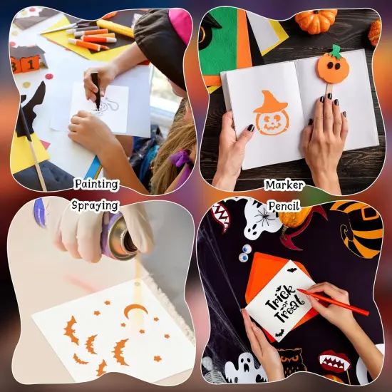 100 Pcs Stencils for Painting on Wood Reusable Stencil(Ghost) {4}