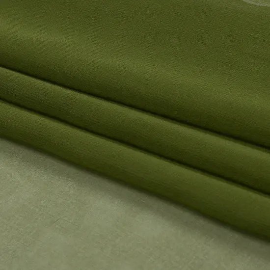1 Yard Sheer Silk Chiffon Pesto Green Premium Solid Lightweight Fabric 44 Inch Width {4}