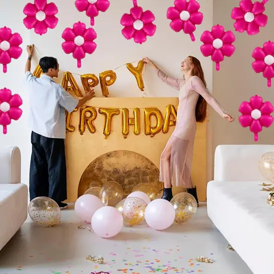 Balloons Violet Floral Balloons for Birthday(Rose Red) {2}