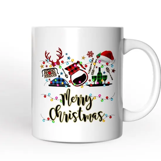 Waitress Buffalo Plaid Christmas Mug Gift {1}