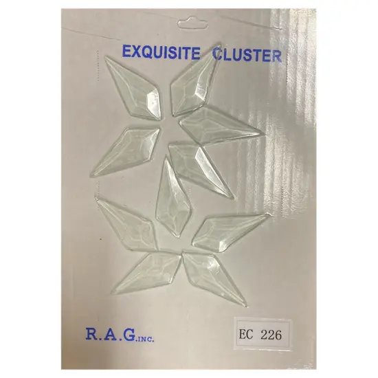 4-1/2" Exquisite Clear Glass 5 Point Star Bevel Cluster EC226 {2}