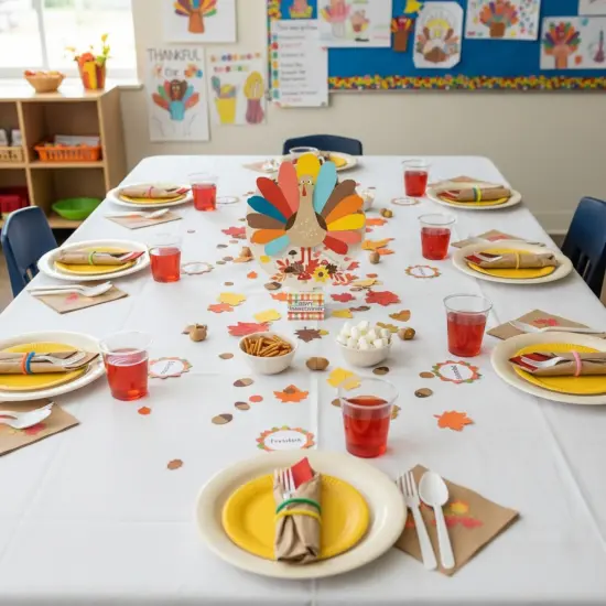 Happy Turkey Day Thanksgiving Table Centerpiece &ndash; 10 7/8&rdquo; Tall x 8 3/8&rdquo; Wide &ndash; Perfect for Classroom, Office, or Holiday Parties {3}