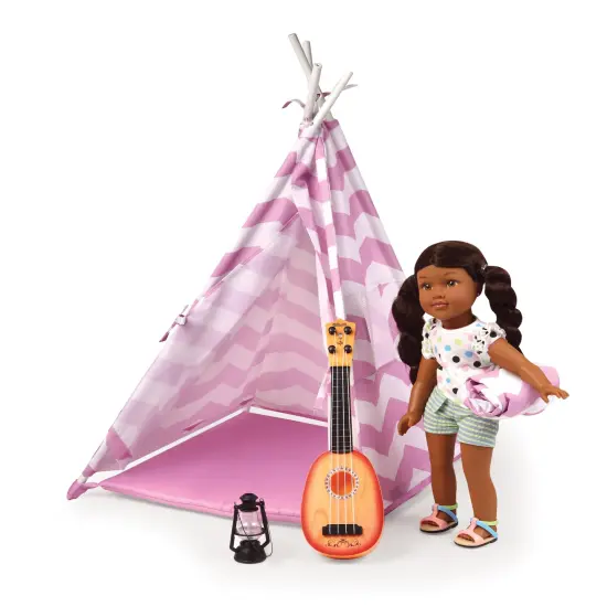 Badger Basket Camping Adventures Doll Tent Set with Accessories - Lavender/White {6}