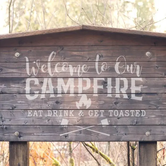 Campfire Patio Sign Stencil | Fence Stencil | Outdoor Stencil | Designer Stencils | {2}