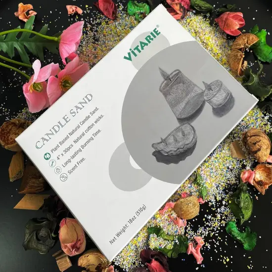 Refillable Pearled Candle Sand 18oz, Unscented, 30 Cotton Wicks {2}