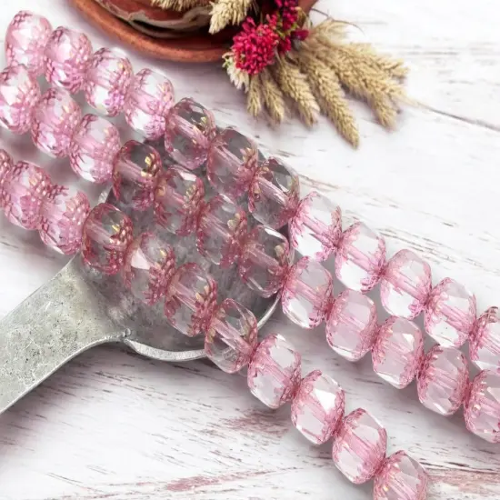 *12* 10mm Golden Bronze Washed Crystal Fire Polished Cathedral Beads {4}