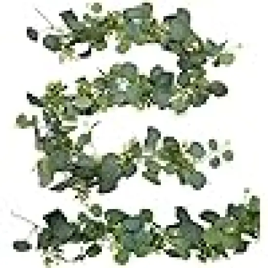 Artificial Eucalyptus Garland with Baby Breath Faux Realistic Silver Dollar {1}