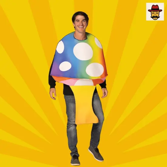 Adults Psychedelic Mushroom Costume, Colorful Foam Tunic for Festivals & Halloween {6}