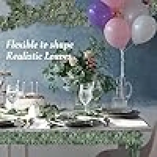 Swag Faux Silver Dollar and Willow Leaves Garland {4}