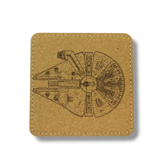 Coaster - Mfalcon - SET OF 2 - Leather or Stitched Cork Dark Brown/Black {2}