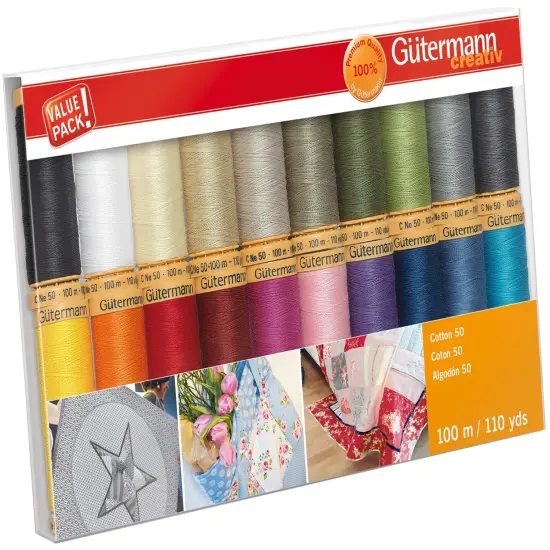 Gutermann Cotton 50 Thread Set - 20 Spools-Basics {3}