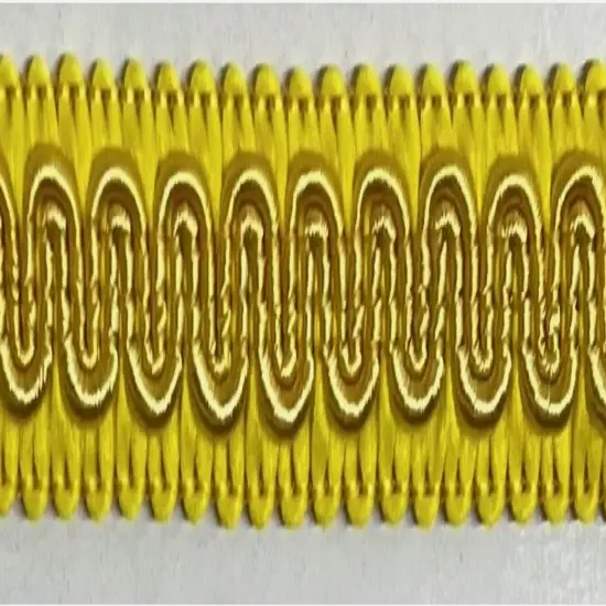 1/2" Scroll Braid Gimp w/ Backing - 12 Continuous Yards - Many Color Options! Yellow {1}